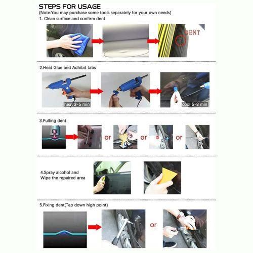 10Pcs Car Body Paintless Dent Repair Tools With Knock Down