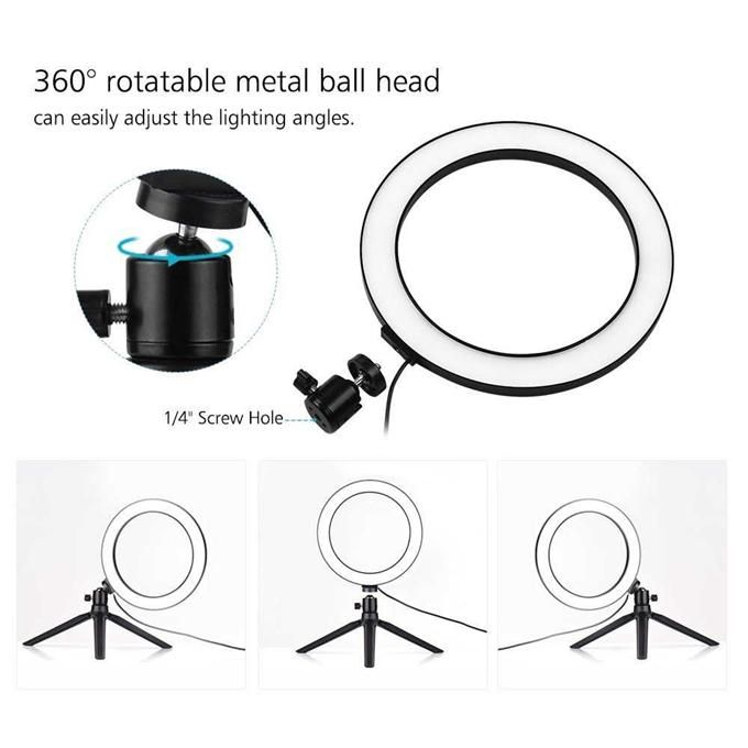 Ring light with stand 10-inch mobile phone video   fill light two-color round desktop video live broadcast light for video conference lighting