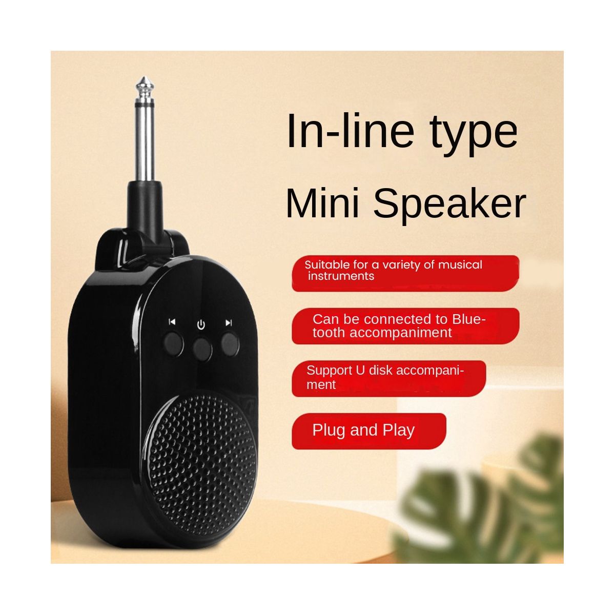 Mini Amplifier 5W Guitar AMP 6.35mm Plug Rotated 270 Degrees USB Rechargeable for Electric Guitar Bass Accessories