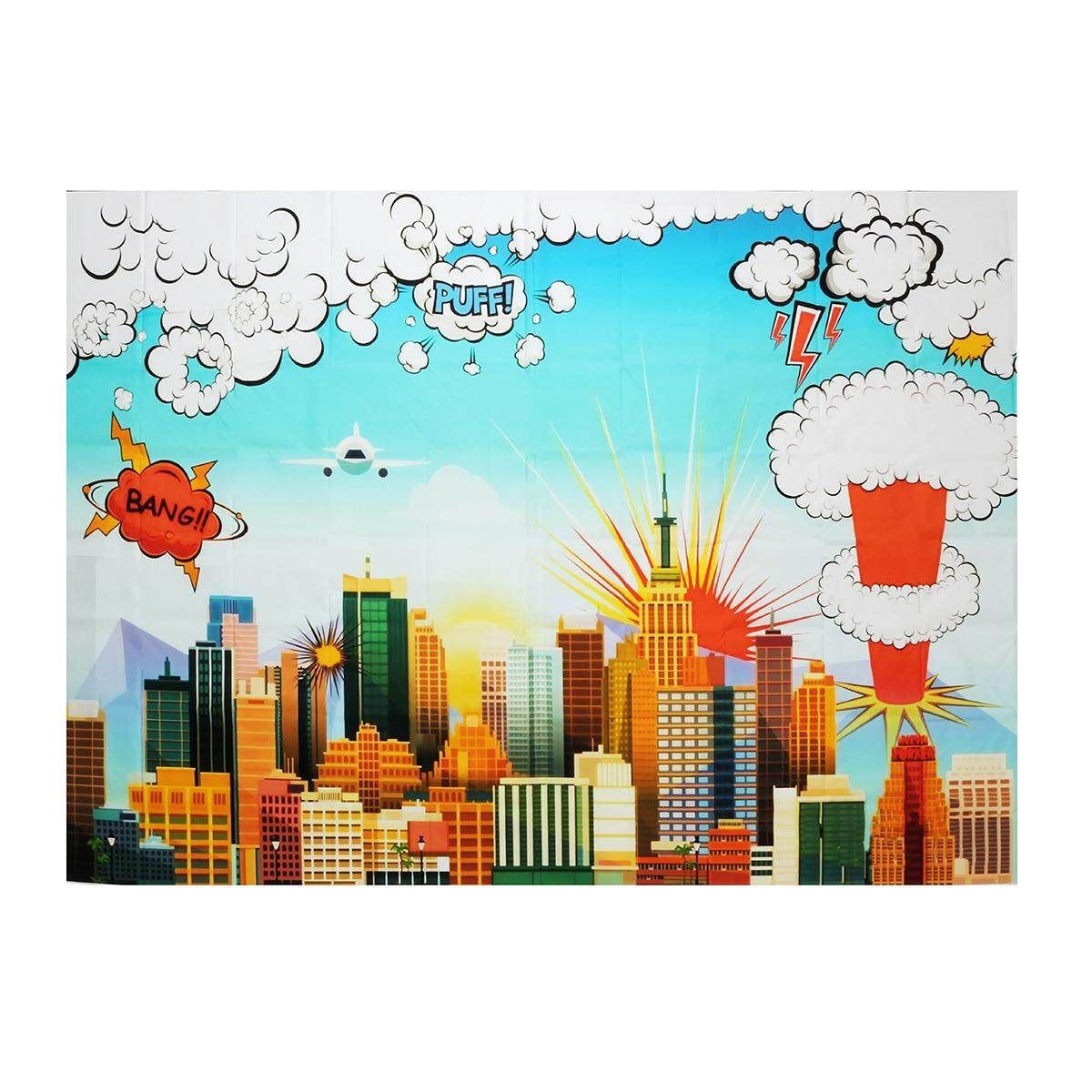 Superhero Vinyl Photography Backdrop Photo Background For Birthday Party Wedding 2.1*1.5