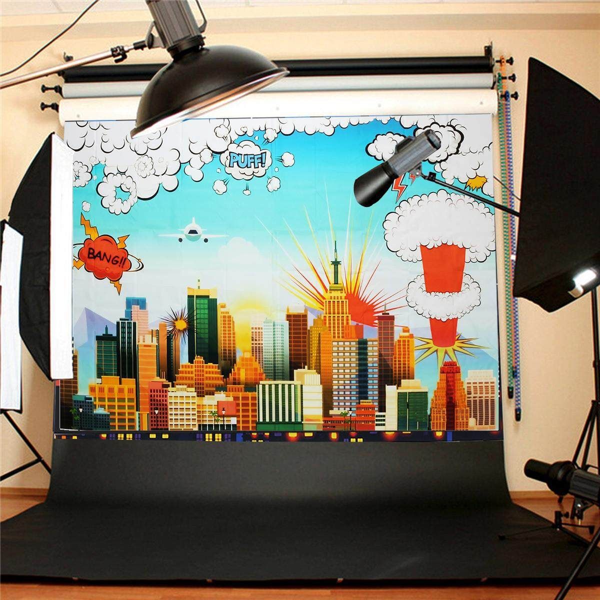 Superhero Vinyl Photography Backdrop Photo Background For Birthday Party Wedding 2.1*1.5