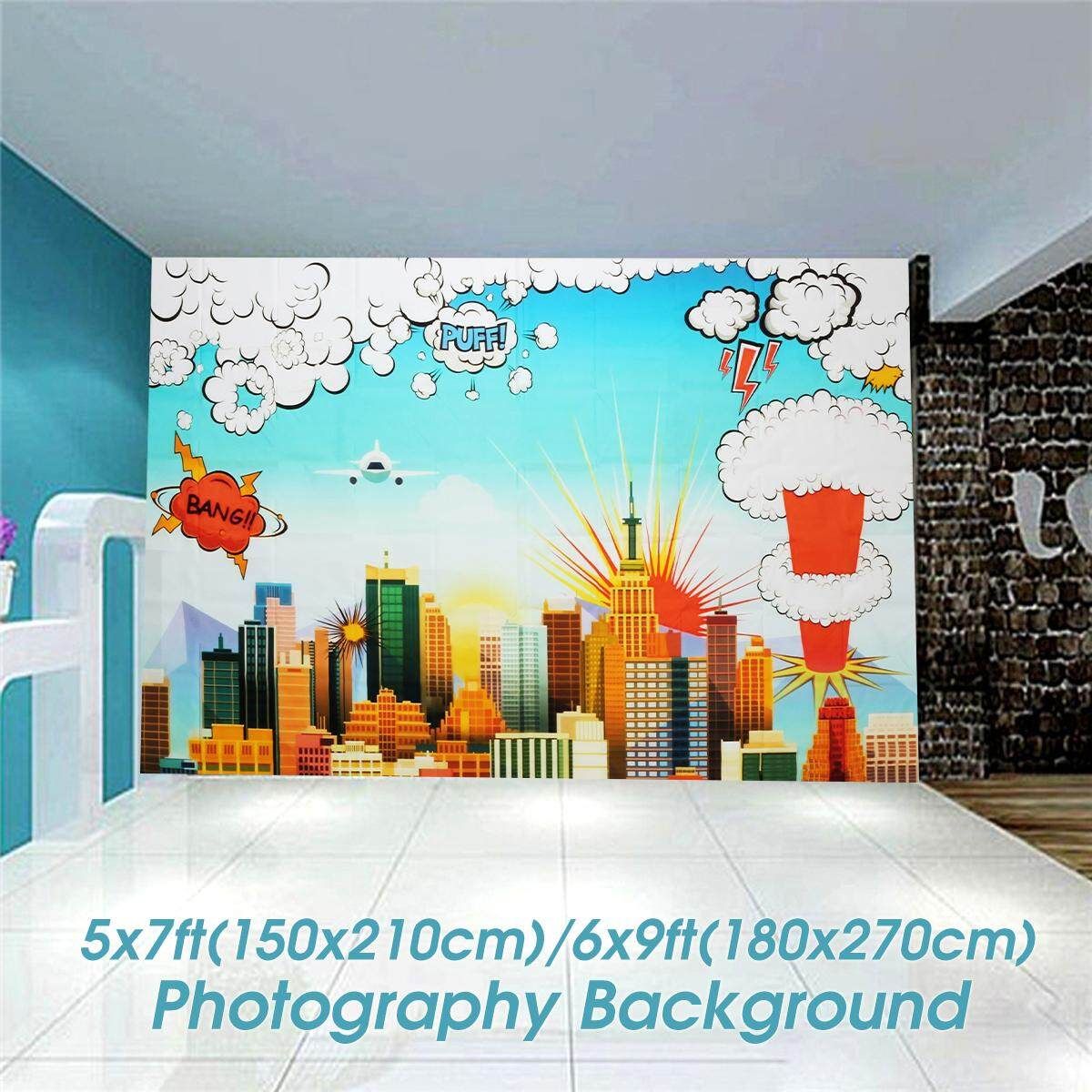 Superhero Vinyl Photography Backdrop Photo Background For Birthday Party Wedding 2.1*1.5