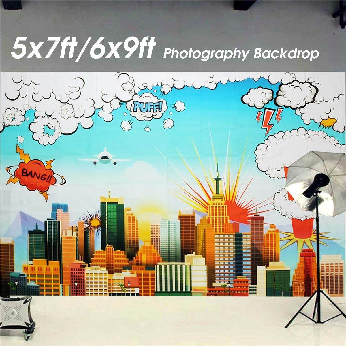 Superhero Vinyl Photography Backdrop Photo Background For Birthday Party Wedding 2.1*1.5