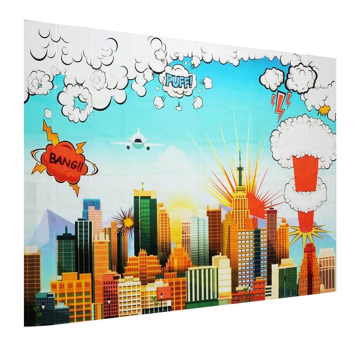 Superhero Vinyl Photography Backdrop Photo Background For Birthday Party Wedding 2.1*1.5