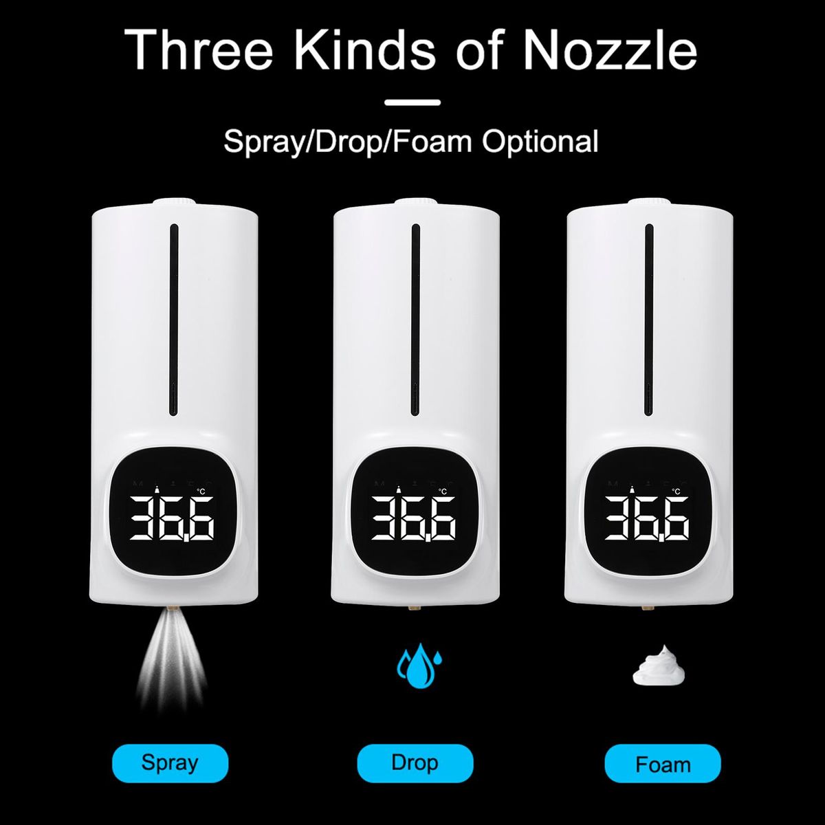 1500ml Wall Mounted Automatic Soap Dispenser Hand Sanitizer Dispenser Non-contact Infrared Thermometer with 18 Languages Voice Broadcast °C / °F Unit Switch for Home Hotel School Office Use