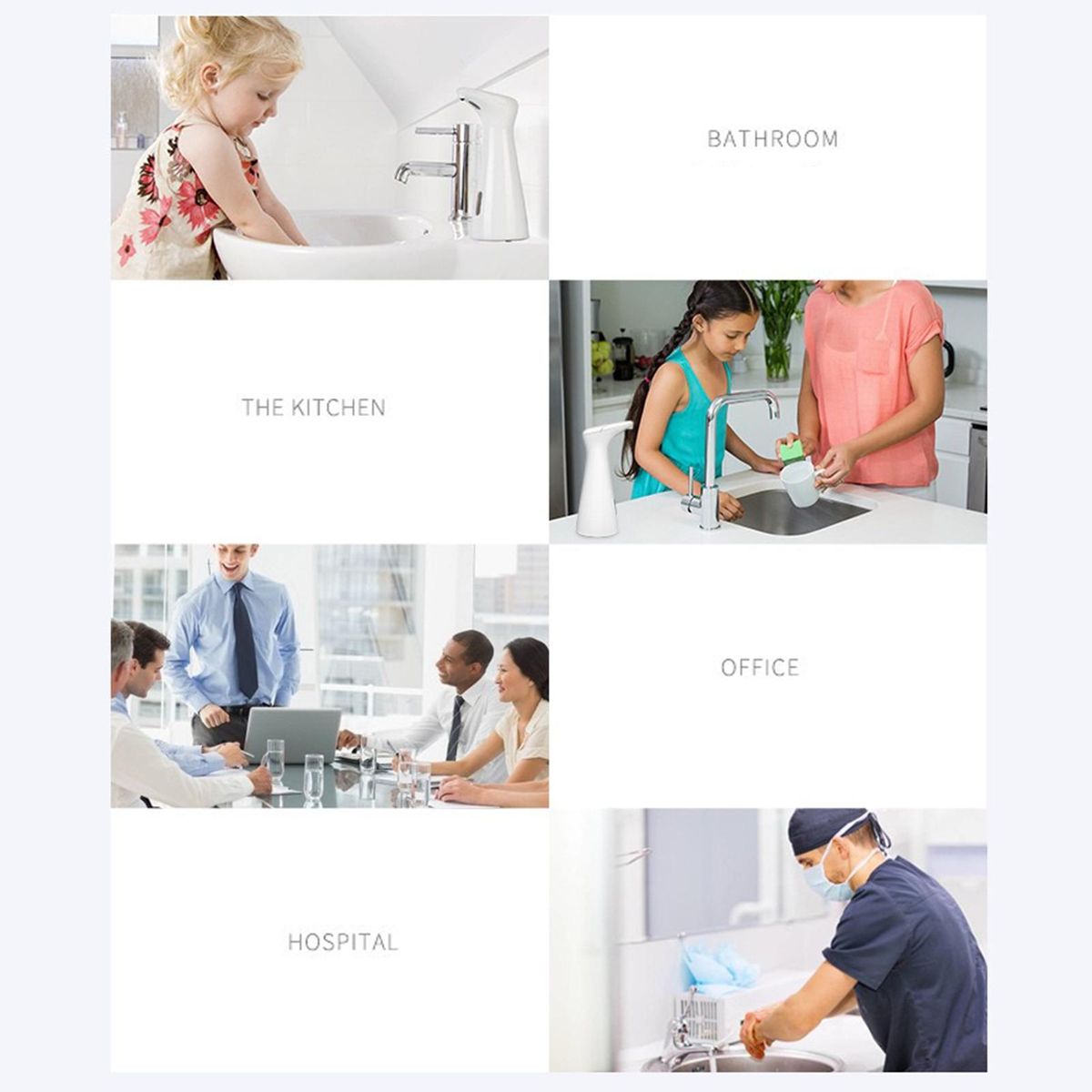 200ml Automatic Foam Soap Dispenser Infrared Motion Sensor liquid Soap Dispenser Hand Cleanser Washroom for Kitchen Bathroom Restroom Hotel