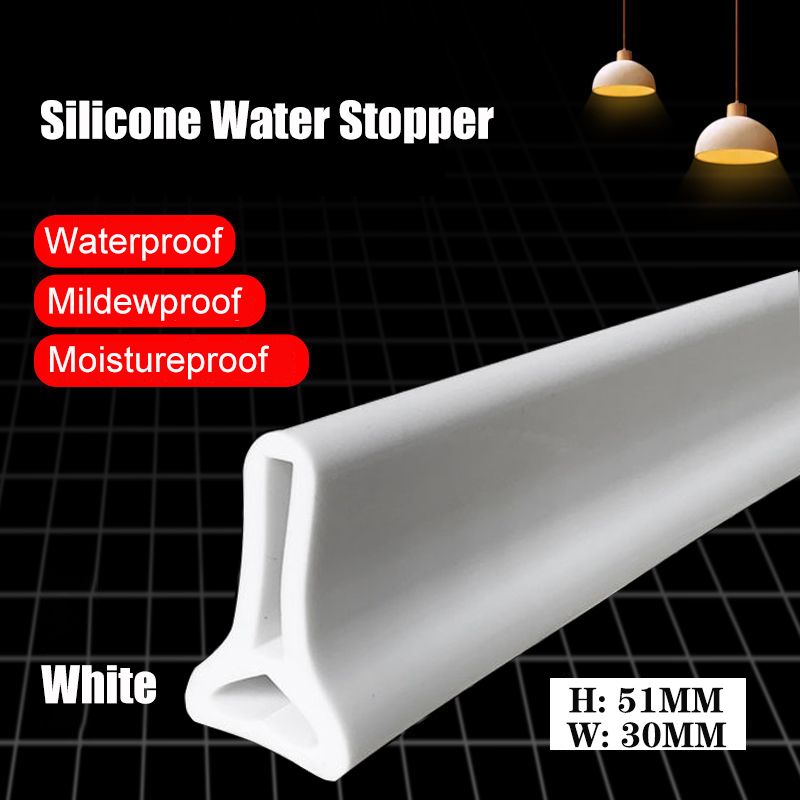 Silicone Bathroom Water Stopper Blocker Shower Dam Non-slip Dry And Wet Separation Flood Barrier Door Bottom Sealing Strip