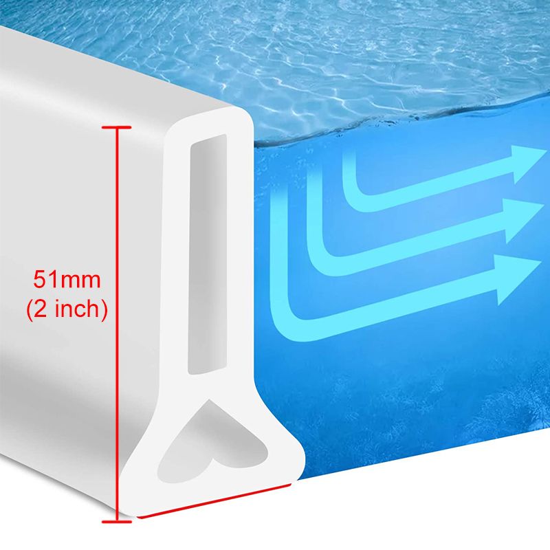 Silicone Bathroom Water Stopper Blocker Shower Dam Non-slip Dry And Wet Separation Flood Barrier Door Bottom Sealing Strip