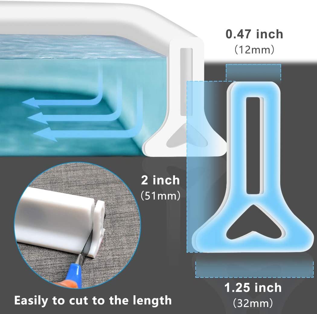 Silicone Bathroom Water Stopper Blocker Shower Dam Non-slip Dry And Wet Separation Flood Barrier Door Bottom Sealing Strip
