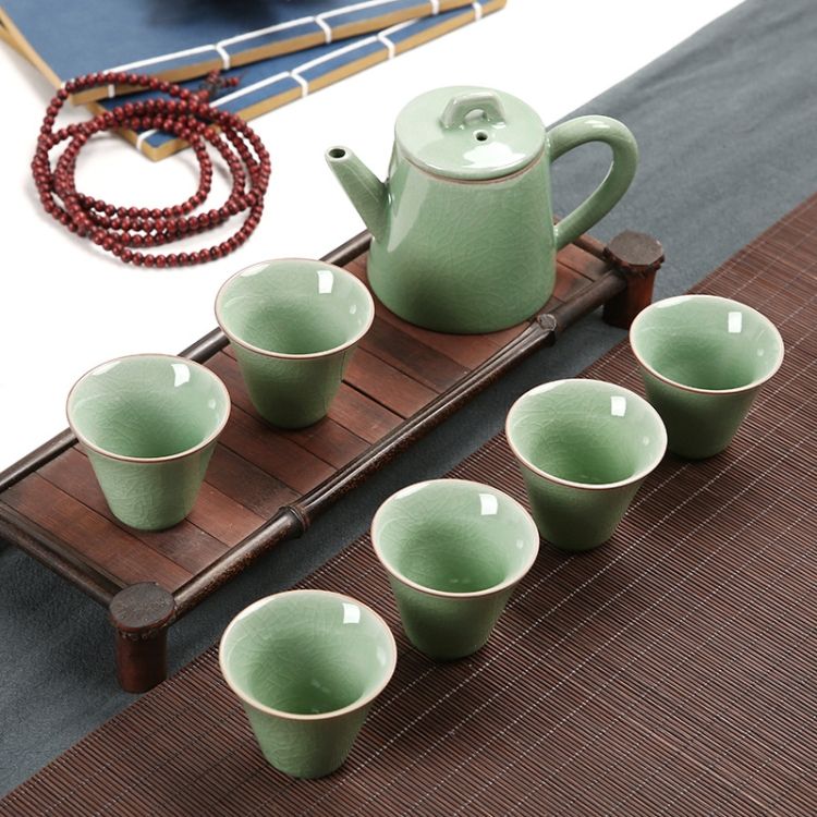 7 PCS Ceramic Kungfu Teaware Teapot Teacup Set
