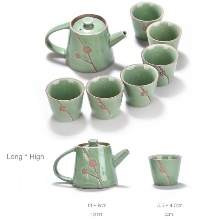 7 PCS Ceramic Kungfu Teaware Teapot Teacup Set