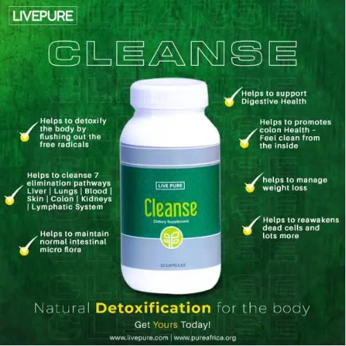 Live Pure Cleanse Dietary Supplement - 30 Capsules