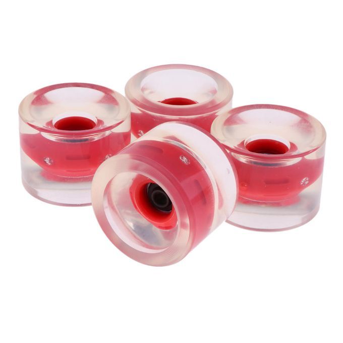 4pcs 70mm Light-Up Longboard Skateboard Wheels Magnetic Core Red