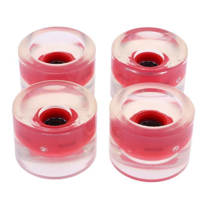 4pcs 70mm Light-Up Longboard Skateboard Wheels Magnetic Core Red