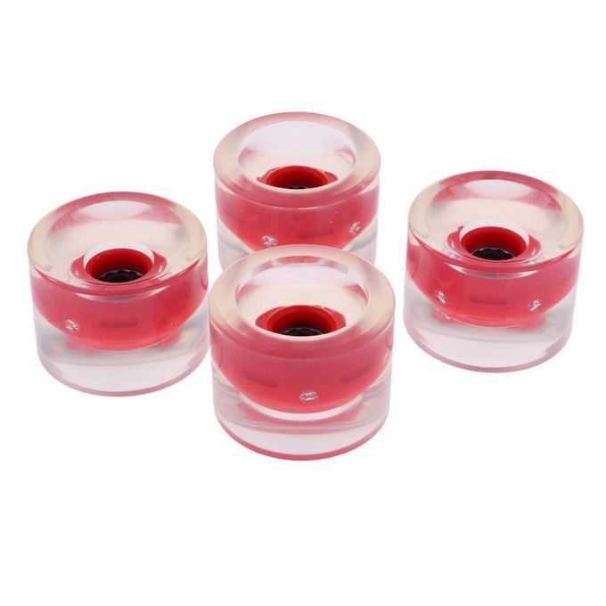 4pcs 70mm Light-Up Longboard Skateboard Wheels Magnetic Core Red