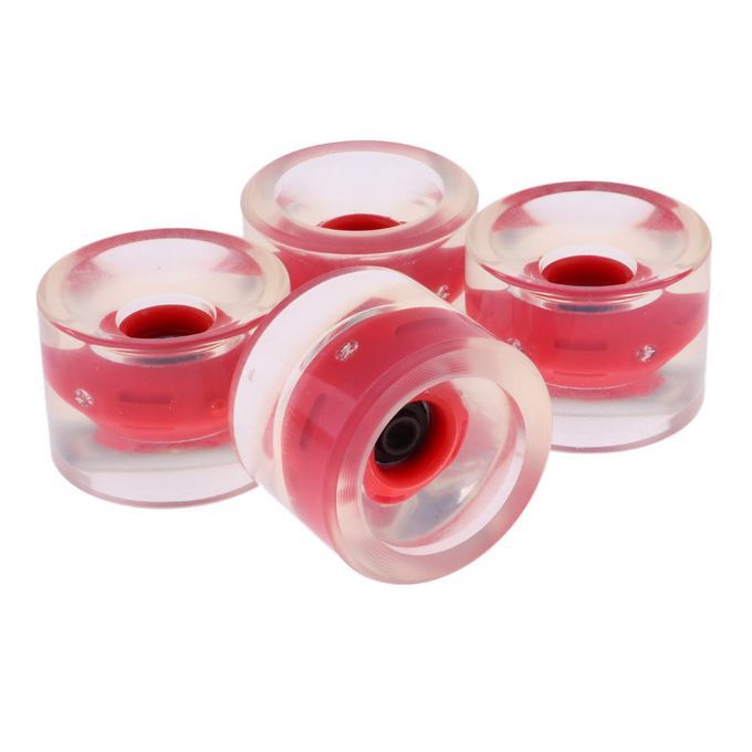 4pcs 70mm Light-Up Longboard Skateboard Wheels Magnetic Core Red