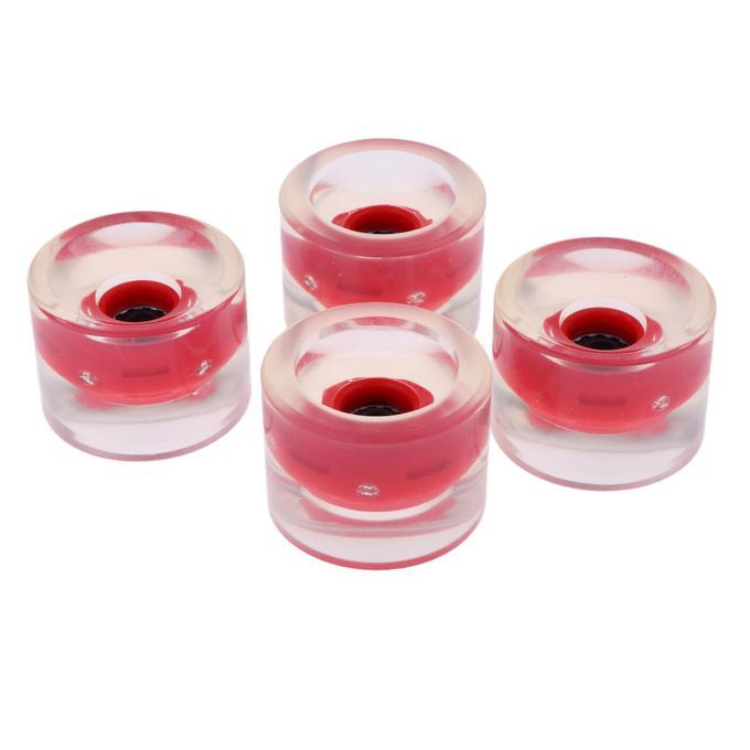 4pcs 70mm Light-Up Longboard Skateboard Wheels Magnetic Core Red