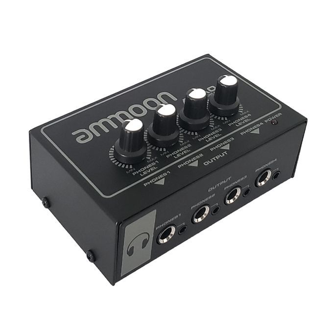 Ammoon AHA04 Portable 4-Way Headphone Amplifier Amp With-