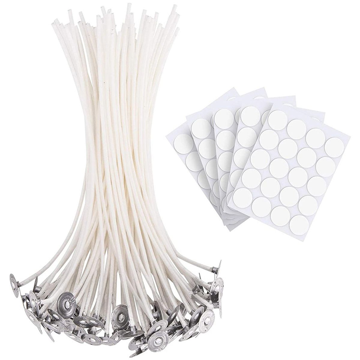 Adjustable Candle Wick Length 100pcs Cotton Candle Wick Set with Metal