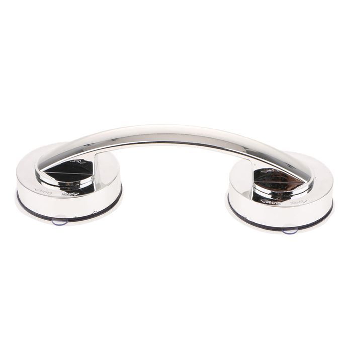 Bath Suction Cup Safety Handle Bathtub Glass Door Silver L
