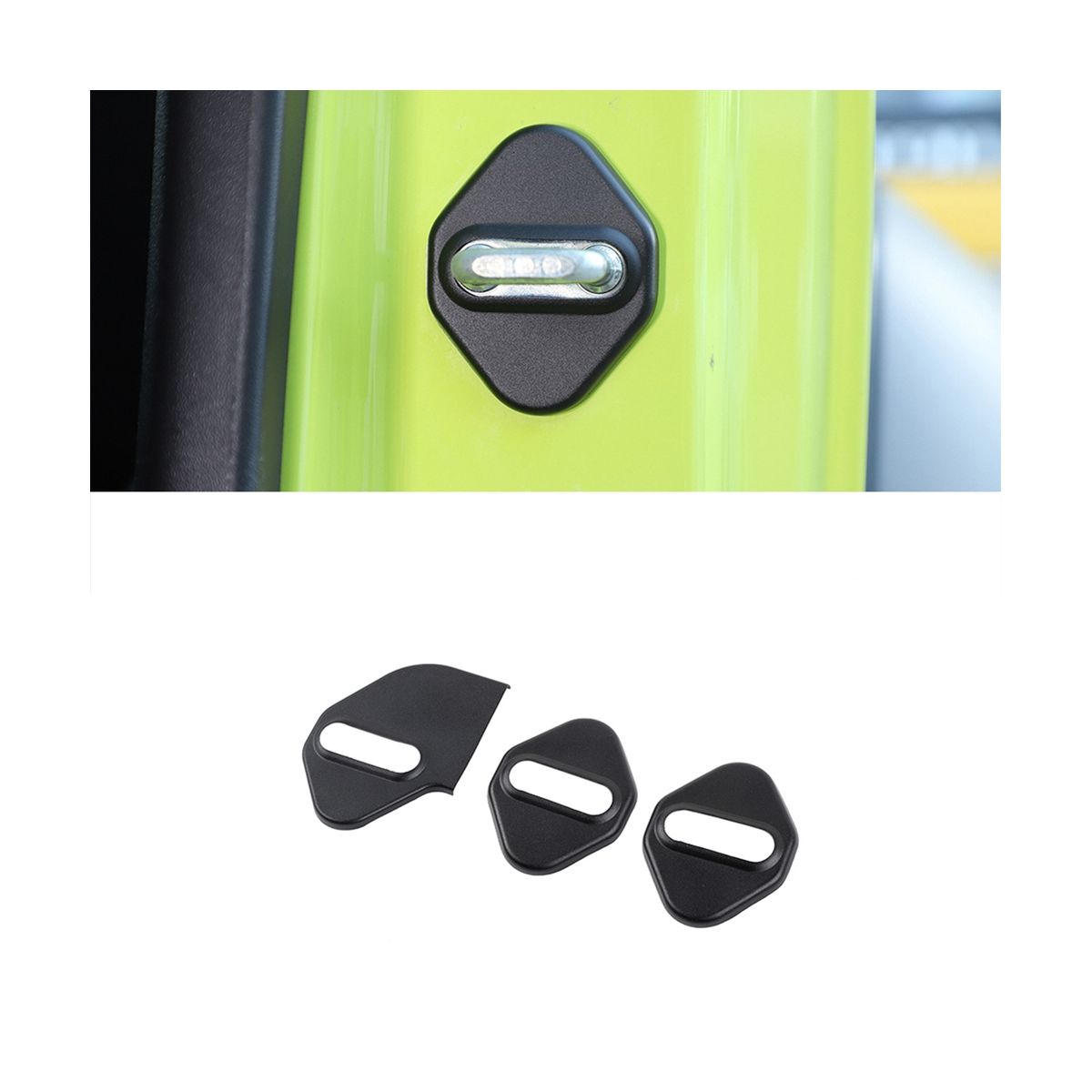 Black Aluminium Alloy Car Door Lock Cover Buckle Decoration for Jimny 2019-2022 JB64 JB74