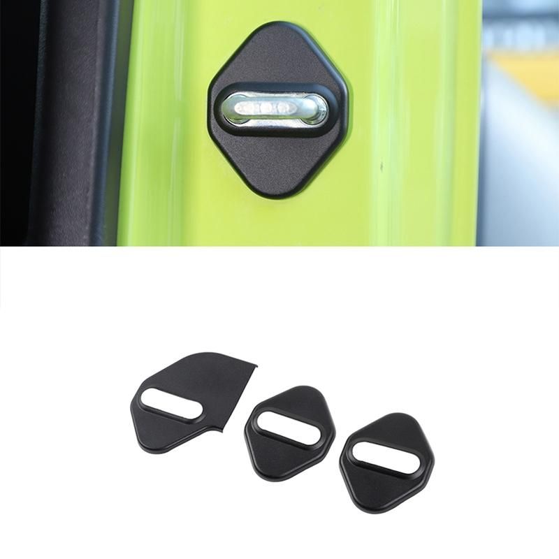 Black Aluminium Alloy Car Door Lock Cover Buckle Decoration for Jimny 2019-2022 JB64 JB74