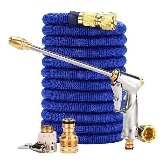 Metal Water Spray Gun High-Pressure Car Wash Hose Retractable Magic Hose Outdoor Garden Watering For Plant Flower Cleaning