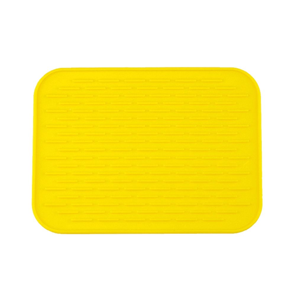 Kitchen Silicone Sink Mat Dishes Cup Dry Pad Pot-Yellow