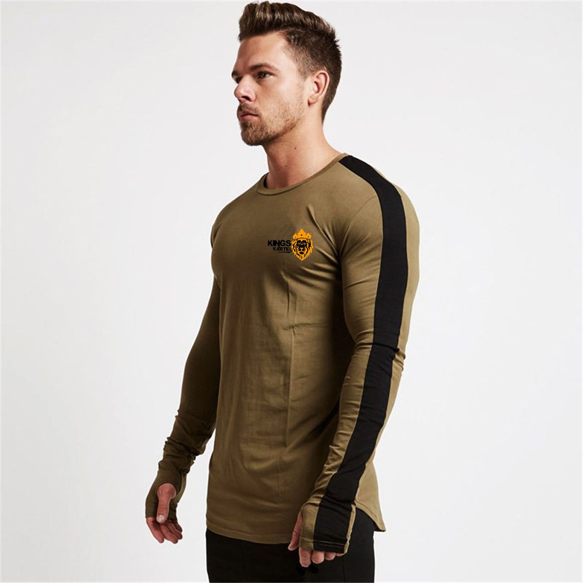 Kartel Brown And Black Thumbhole Sweatshirt