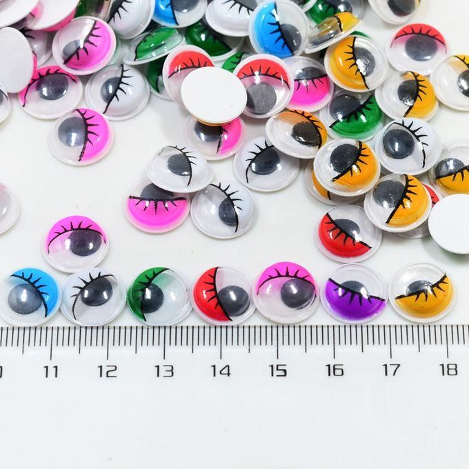 2X 168 Pieces Colorful Lovely Wiggle Eyes With Eyelashes For