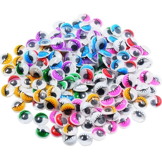 2X 168 Pieces Colorful Lovely Wiggle Eyes With Eyelashes For