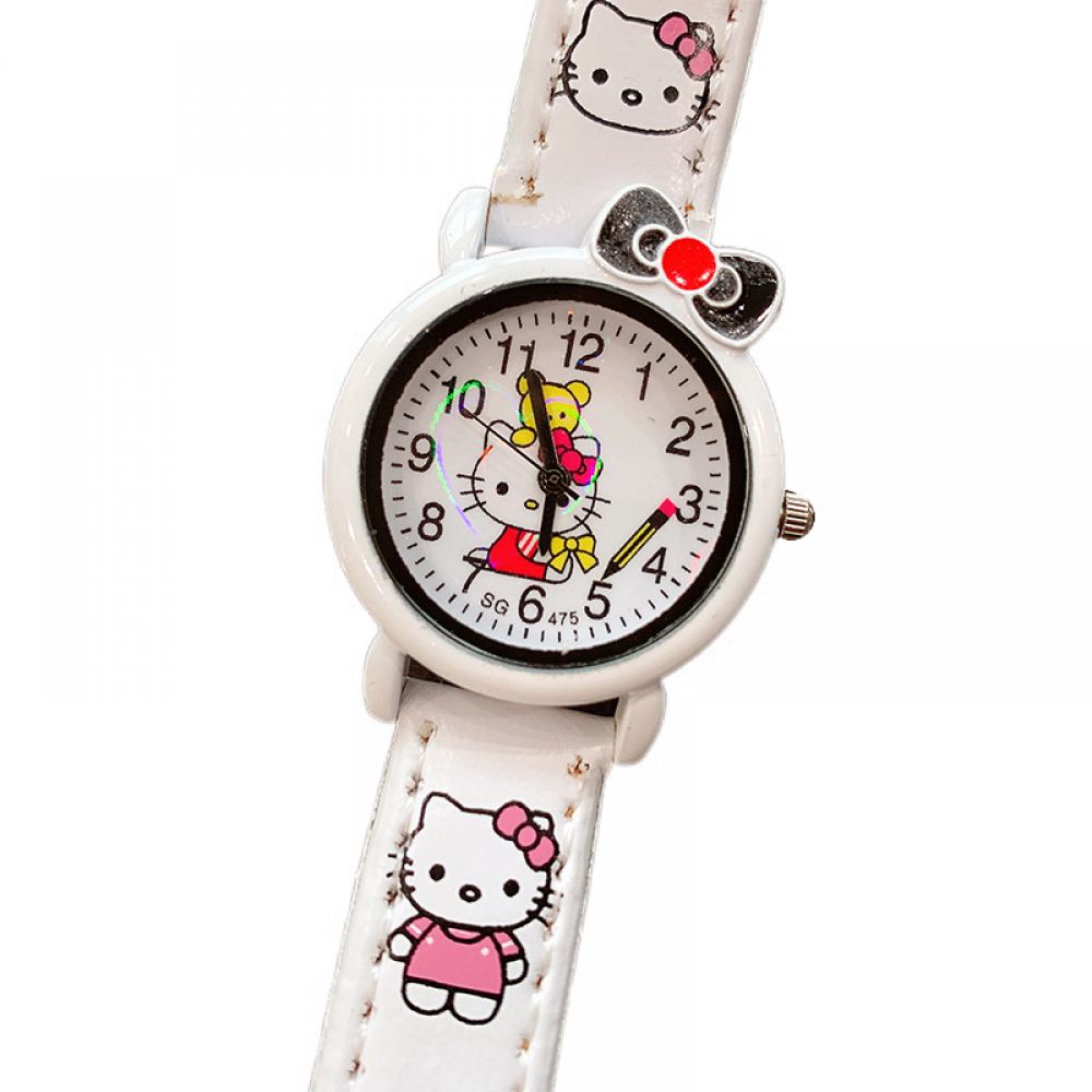 Child Learning Time Quartz Watch,Cartoon 3D Strap,Read time Study Time Todder Watch,Kindergarten Learn Time Watches White