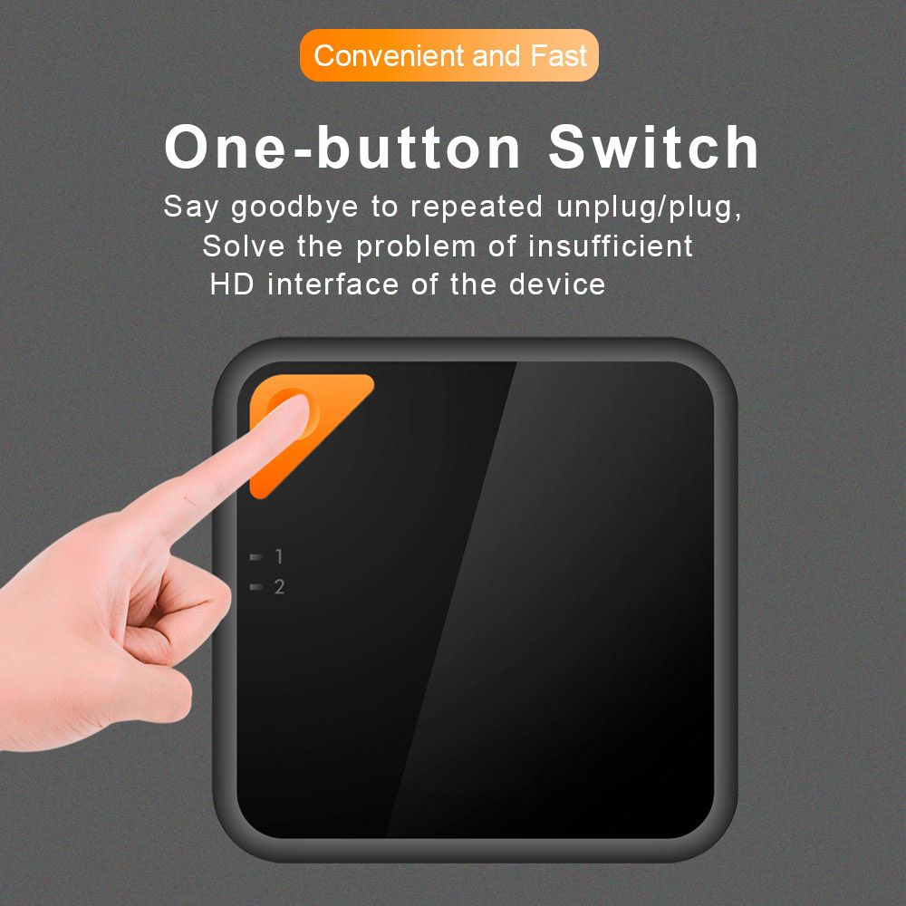 HD Switch HD Splitter 2 In 1 Out With Indicator Light