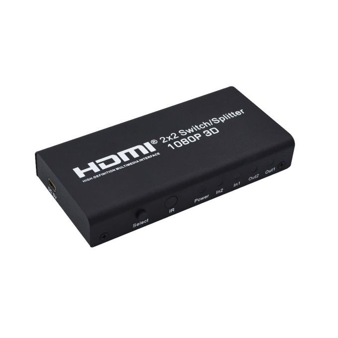 HDMI Switcher 2 In 2 Out Selector Splitter 1080P 3D With Remote EU