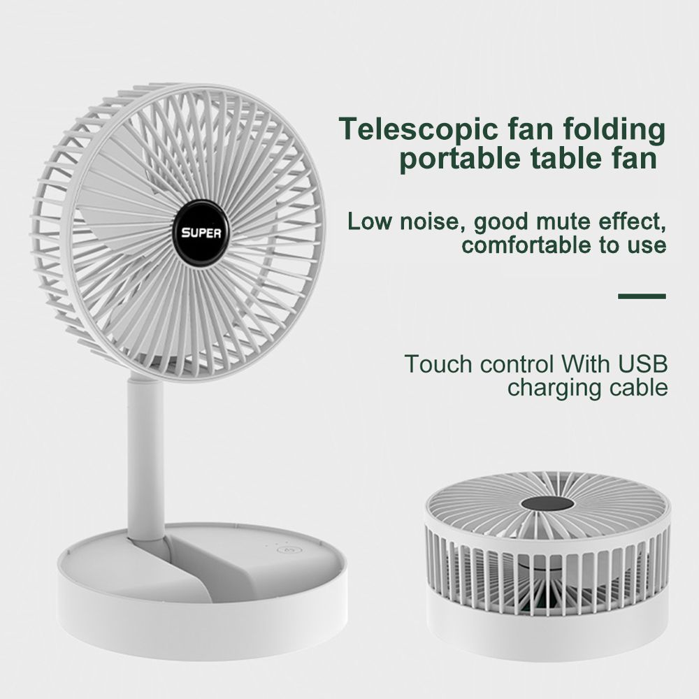 Mini Foldable Telescopic Desktop Electric Fan 3 Speed Mute