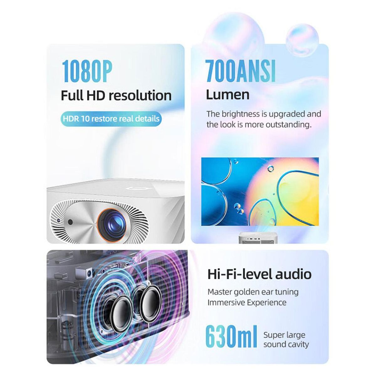 Lenovo XIAOXIN 100 Projector 700ANSI Lumens 1080P Home Theater Portable Home Video Cinema