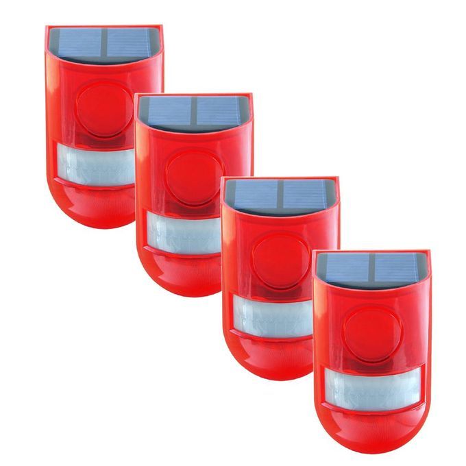 4xSolar Sound Light Alarm 110db  Sound  Strobe  Alarm For