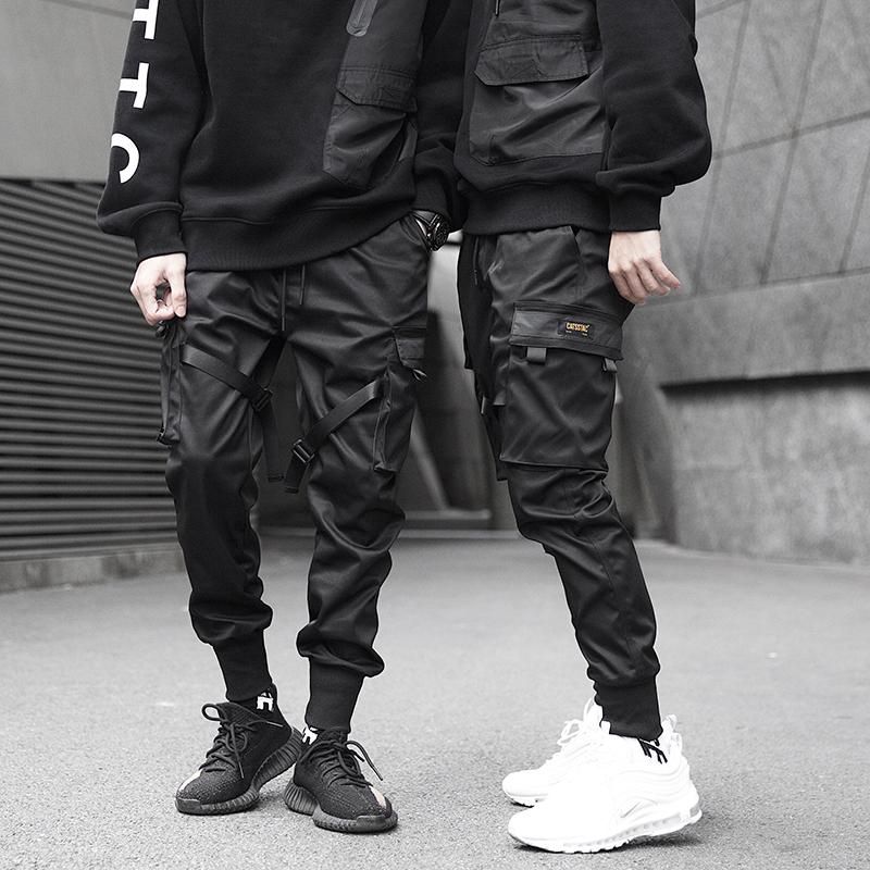 Man Candy Tracksuit Pants Casual Clothing Hip Hop Pencil Elastic Waist with Multiple Pockets