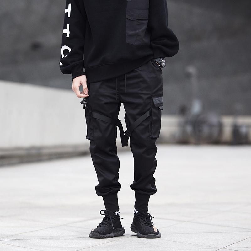 Man Candy Tracksuit Pants Casual Clothing Hip Hop Pencil Elastic Waist with Multiple Pockets