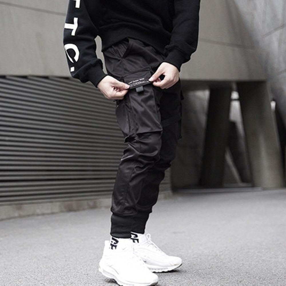 Man Candy Tracksuit Pants Casual Clothing Hip Hop Pencil Elastic Waist with Multiple Pockets