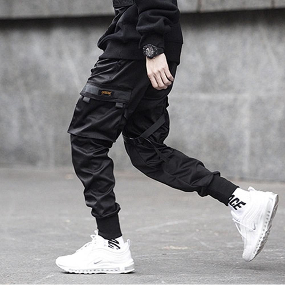 Man Candy Tracksuit Pants Casual Clothing Hip Hop Pencil Elastic Waist with Multiple Pockets
