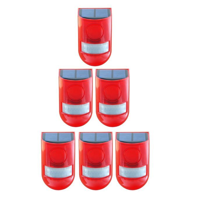 6pcs Solar Alarm  Flashing Strobe Light Motion Sensor For Home