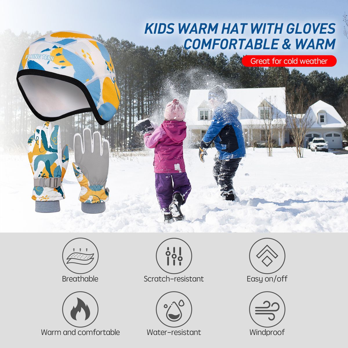 Winter Warm Beanie Hat And 2 Piece Set For Kids