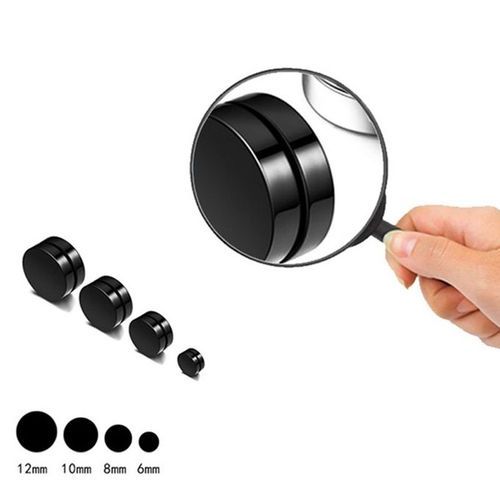 6 Pcs Magnetic Earrings  Black Gold Silver Titanium Steel Mens Women Trendy Round Clip Ear Stud For Men Magnetic Magic Unisex