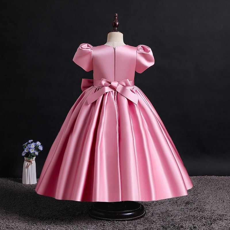 GIRL UNIQUE CHEST PLEAT BALL GOWN - PINK - G87