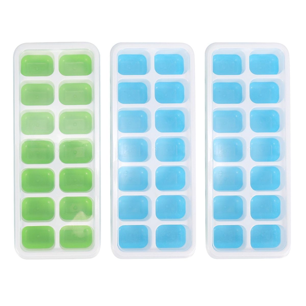 Silicone Ice Trays with Lids Easy Release Stackable Ice