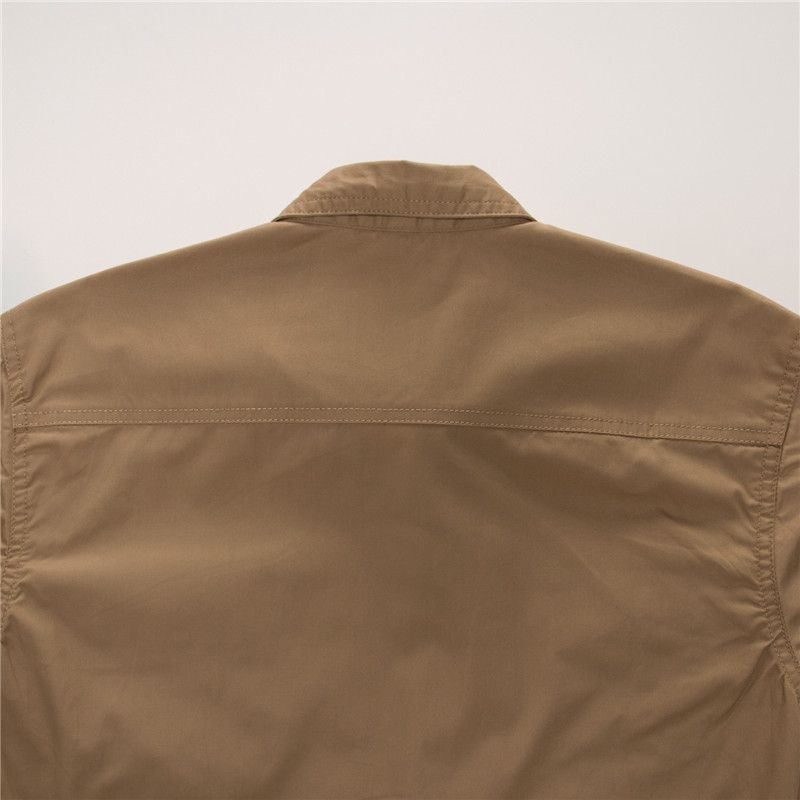 Men's Long Sleeve Casual Field Shirt - Brown