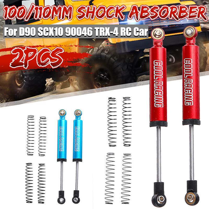 2/4pcs Metal Shock Absorber Damper RC Parts For D90 SCX10 90046 TR 1/10 RC Car Red 110mm