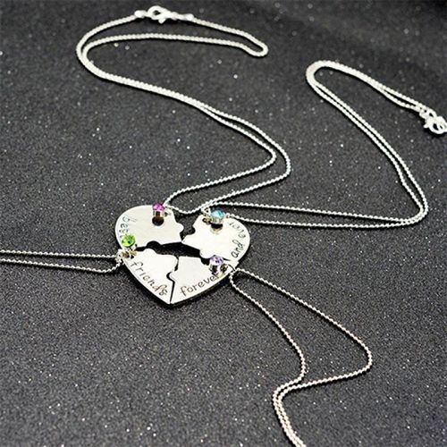 4Pcs/Set Best Friend  Friendship Puzzle Rhinestone Heart