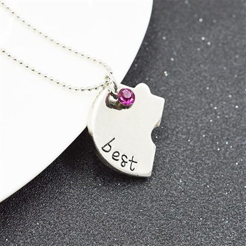 4Pcs/Set Best Friend  Friendship Puzzle Rhinestone Heart